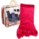 Set 6 huse pentru scaune, roșii, din catifea, cu elastic, 118 x 40 cm